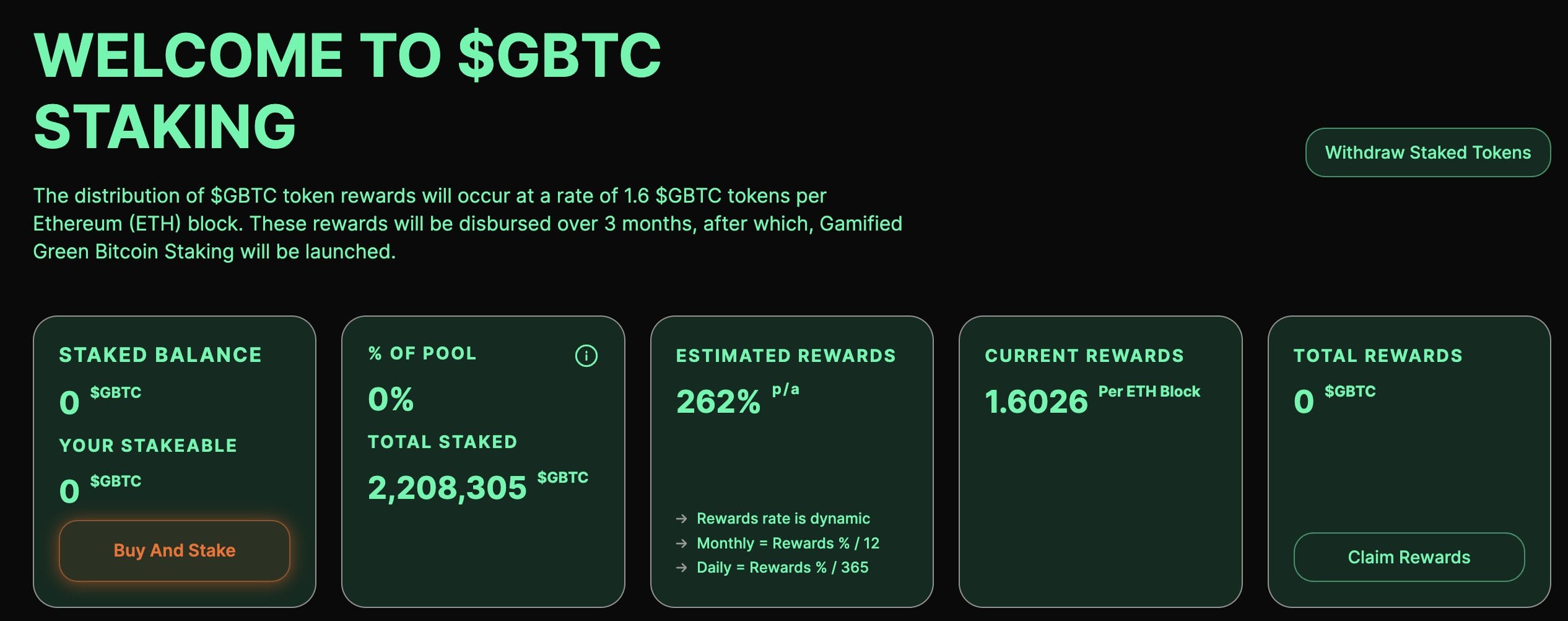 Green Bitcoin staking