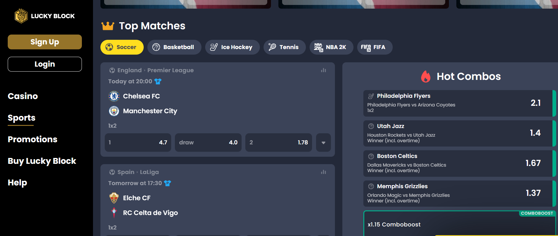 Lucky Block sports betting