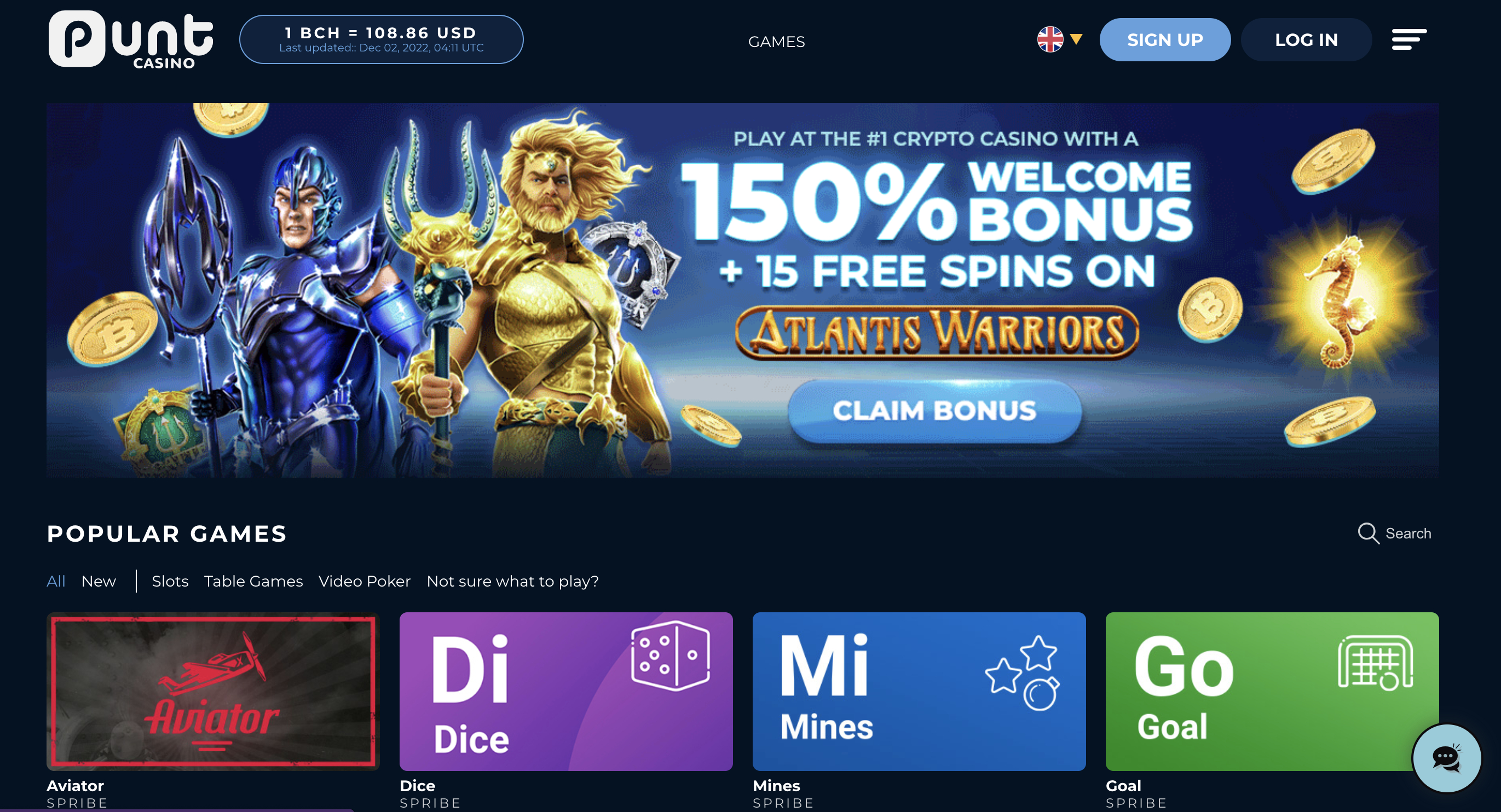 Punt Casino welcome bonus